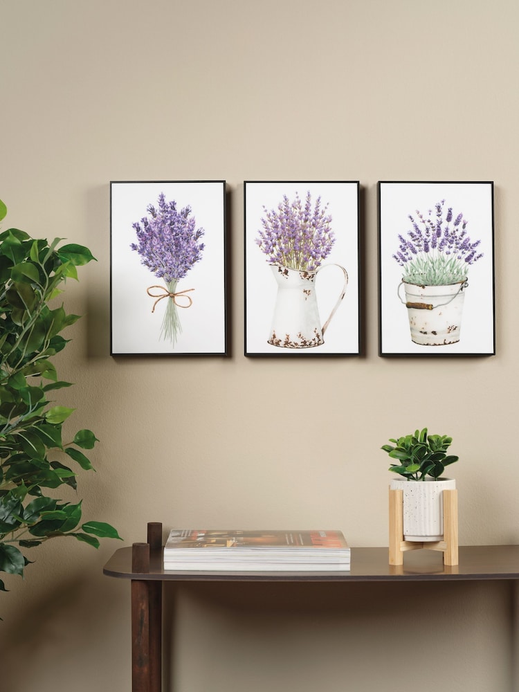 Decoris Set of 3 Lavender Wall Art - Image 1 of 2