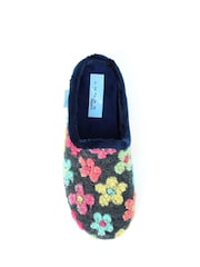 Lunar Blue Dolly Flower Mule Slippers - Image 6 of 8