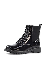 Lunar Alexis Patent Fashion Black Boots - Image 4 of 7