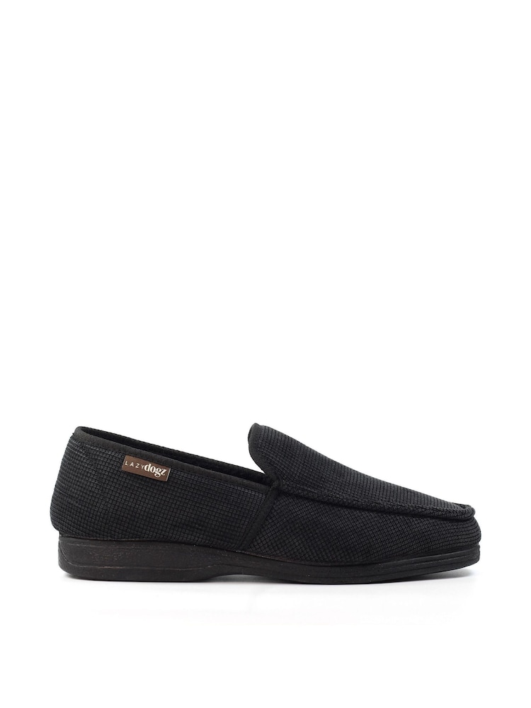 Lazy Dogz Dylan Full Black Slippers - Image 2 of 5 Lazy Dogz Dylan Full Black Slippers - Image 2 of 5