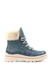 Lunar Blue Evelyn Teddy Trim Waterproof Boots - Image 2 of 6