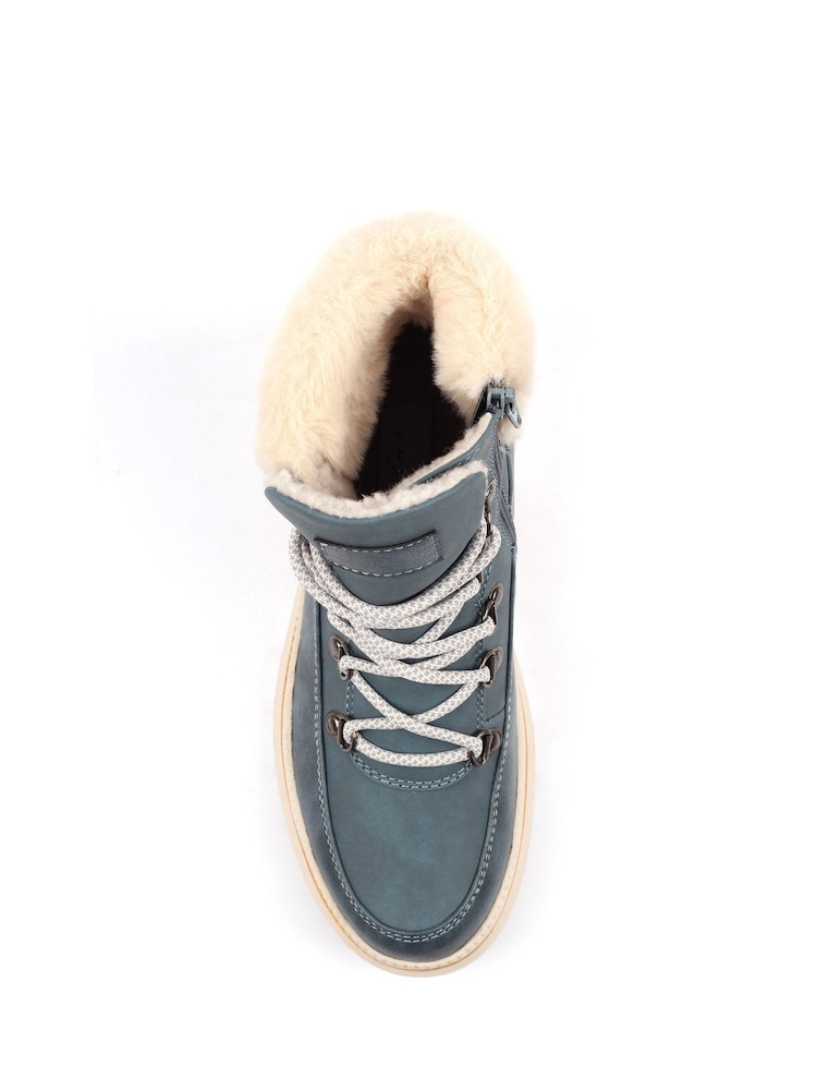 Lunar Blue Evelyn Teddy Trim Waterproof Boots - Image 6 of 6 Lunar Blue Evelyn Teddy Trim Waterproof Boots - Image 6 of 6