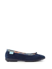 Lunar Blue Bow Tartan Trim Pump Slippers - Image 2 of 8