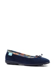 Lunar Blue Bow Tartan Trim Pump Slippers - Image 4 of 8