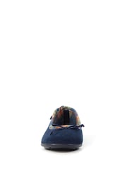 Lunar Blue Bow Tartan Trim Pump Slippers - Image 5 of 8