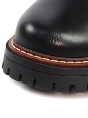 Lunar Colorado Chunky Lace Up Fashion Black Boots - Image 7 of 10