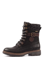Lunar Annabelle Knit Cuff Detail Waterproof Black Boots - Image 4 of 9