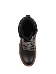 Lunar Annabelle Knit Cuff Detail Waterproof Black Boots - Image 9 of 9