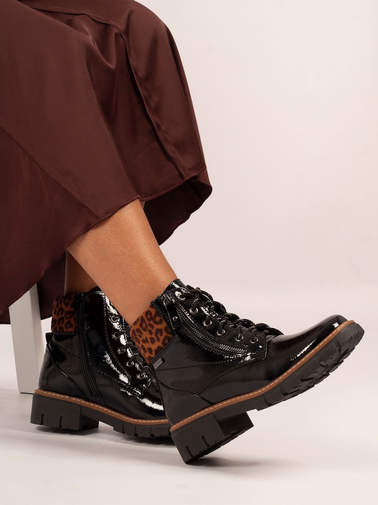 Lunar Bowen Patent Waterproof Black Boots - Image 1 of 2