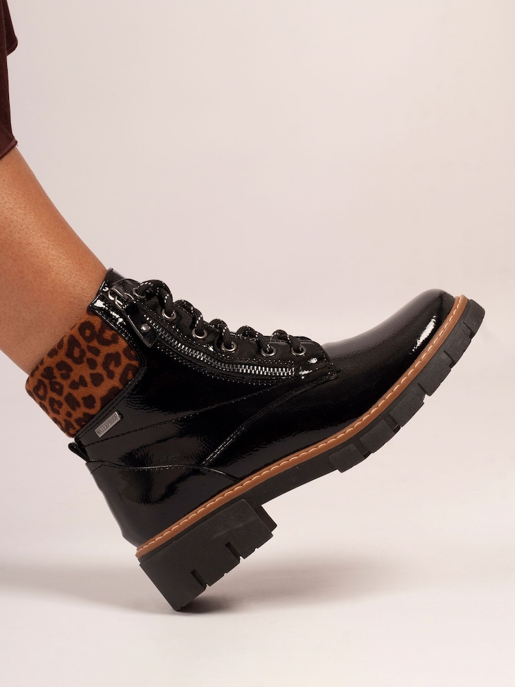 Lunar Bowen Patent Waterproof Black Boots - Image 2 of 2