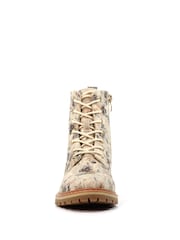 Lunar Cream Dazzle Floral Lace-Up Ankle Boots - Image 5 of 8