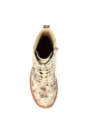 Lunar Cream Dazzle Floral Lace-Up Ankle Boots - Image 8 of 8