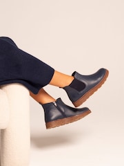 Lunar Blue Georgie Flat Leather Ankle Boots - Image 2 of 2