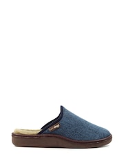 Lazy Dogz Blue Jacob Warm Lined Slip On Slippers - Image 2 of 6