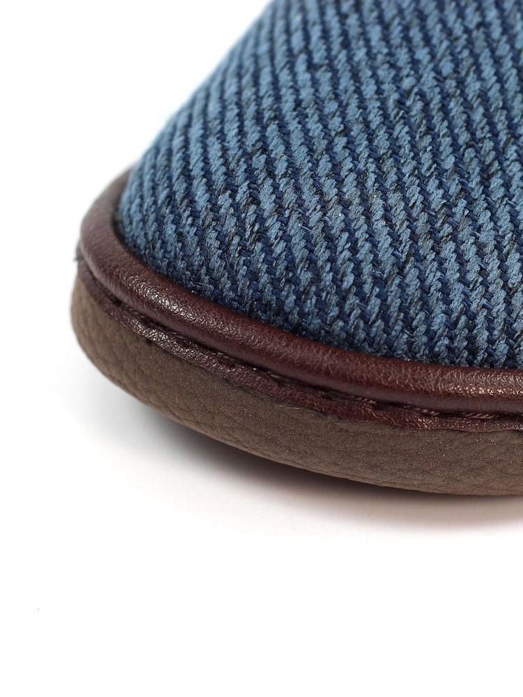 Lazy Dogz Blue Jacob Warm Lined Slip On Slippers - Image 6 of 6