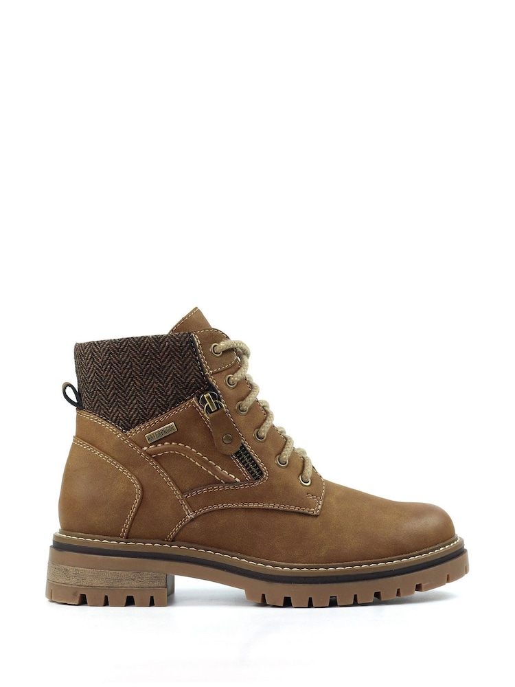 Lunar Caramel Waterproof Brown Boots - Image 2 of 8 Lunar Caramel Waterproof Brown Boots - Image 2 of 8