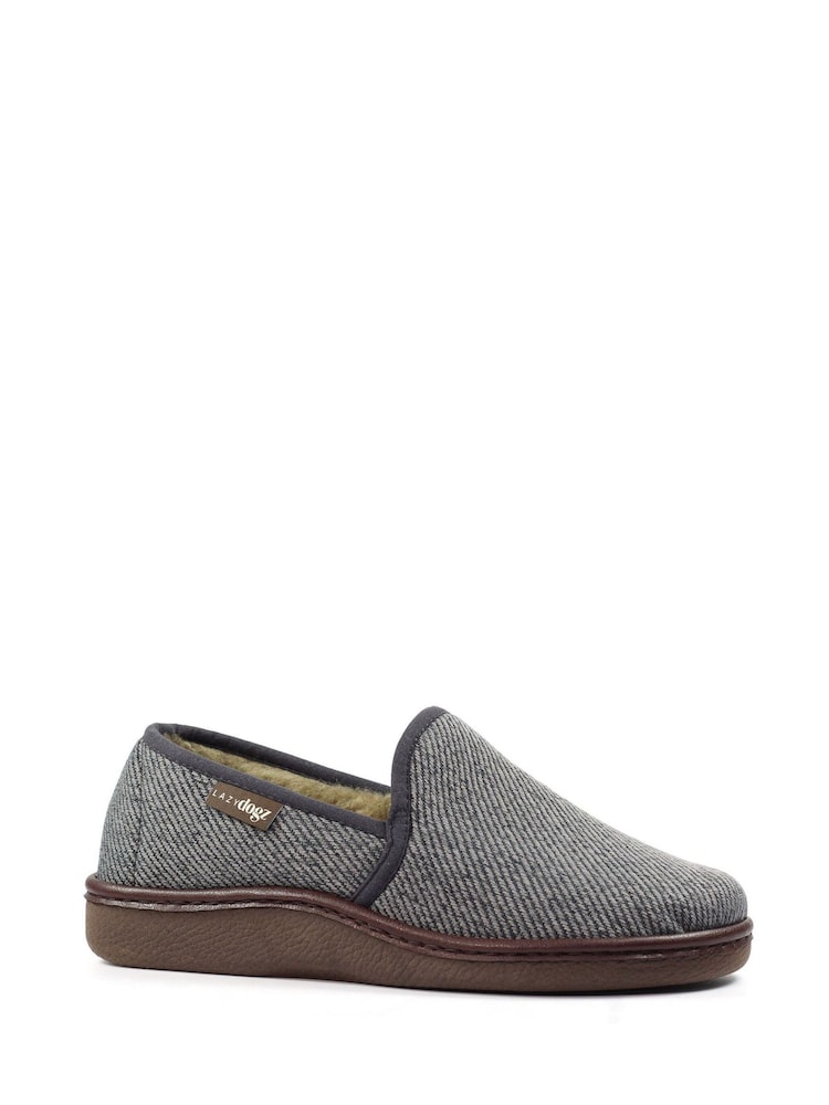 Lazy Dogz Grey Oliver Warm Lined Full Slippers - Image 1 of 6