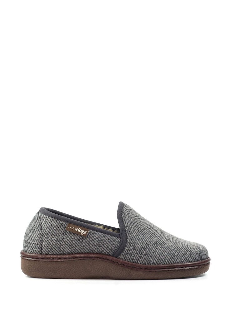 Lazy Dogz Grey Oliver Warm Lined Full Slippers - Image 2 of 6