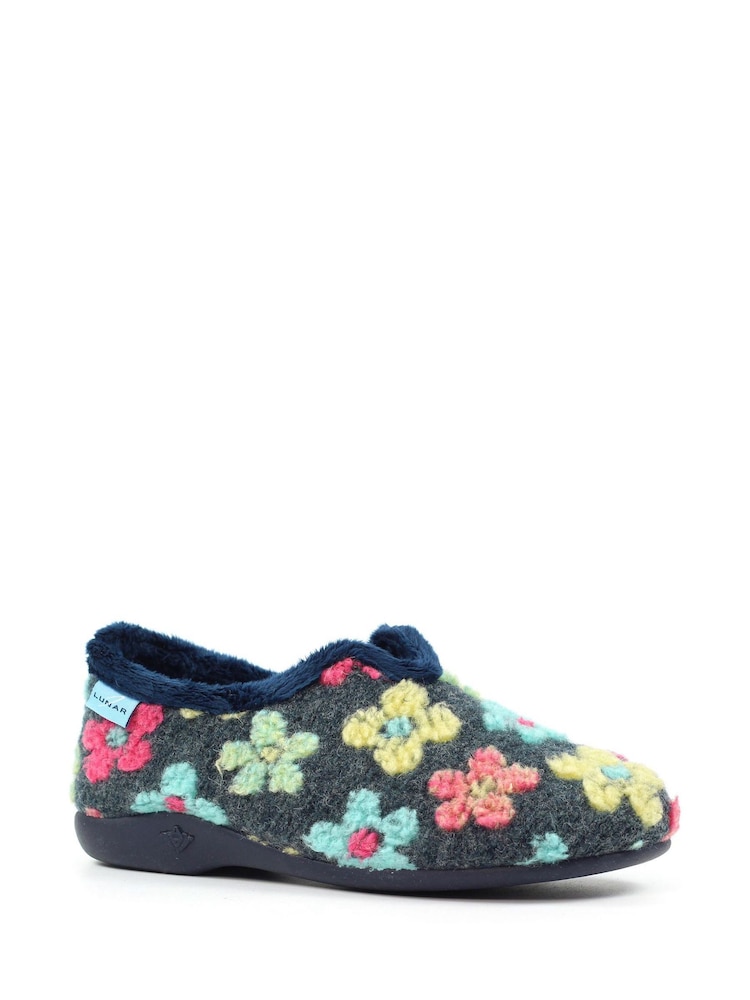 Lunar Blue Lychee Floral Full Slippers - Image 2 of 10 Lunar Blue Lychee Floral Full Slippers - Image 2 of 10