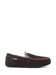 Lazy Dogz Henry Mocassin Brown Slippers - Image 1 of 6