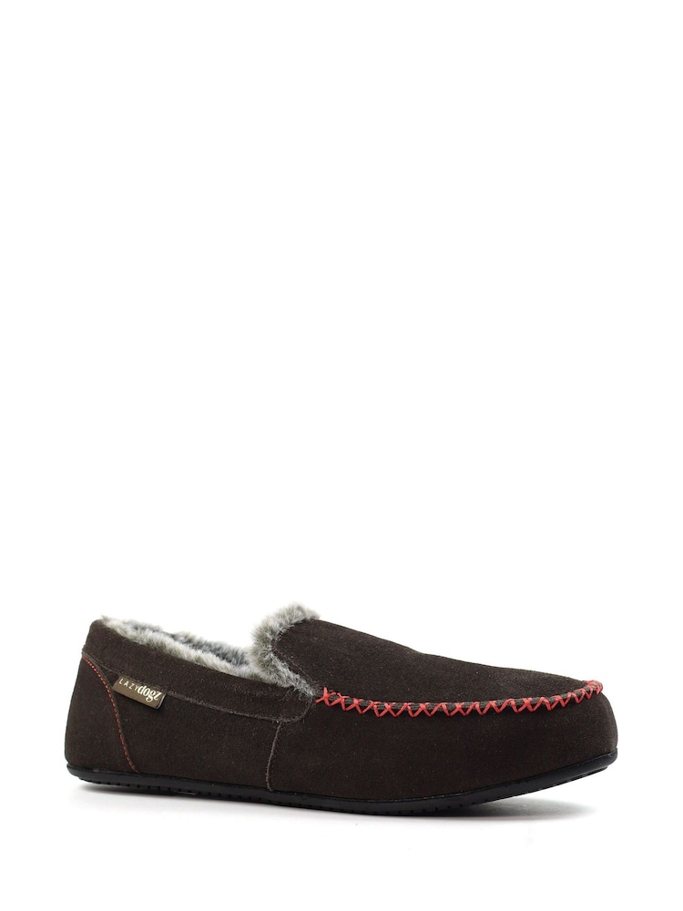 Lazy Dogz Henry Mocassin Brown Slippers - Image 2 of 6 Lazy Dogz Henry Mocassin Brown Slippers - Image 2 of 6