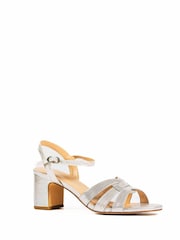 Lunar Silver Utah Block Heel Metallic Sandals - Image 3 of 6