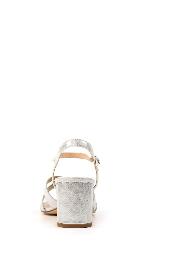Lunar Silver Utah Block Heel Metallic Sandals - Image 6 of 6