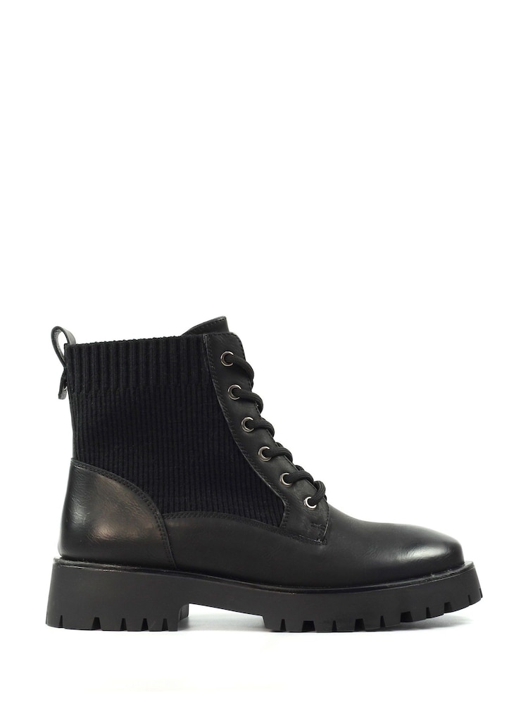 Lunar Tetris Chunky Ankle Black Boots - Image 2 of 8