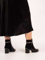 Lunar Lily Patent Heeled Ankle Black Boots - Image 2 of 8
