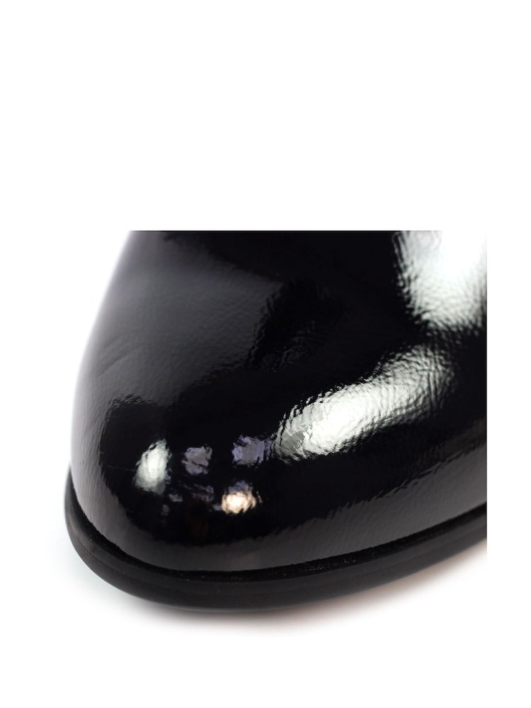 Lunar Lily Patent Heeled Ankle Black Boots - Image 8 of 8