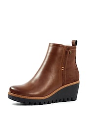 Lunar Pixie Wedge Ankle Brown Boots - Image 4 of 7