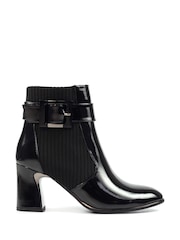 Lunar Trudy Patent Heeled Ankle Black Boots - Image 4 of 8