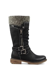 Lunar Peyton Waterproof Long Black Boots - صورة 6 من 8