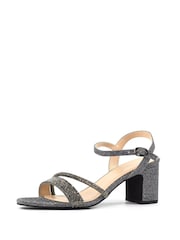 Lunar Metallic Shazam Block Heel Glitsy Party Sandals - Afbeelding 4 van 8
