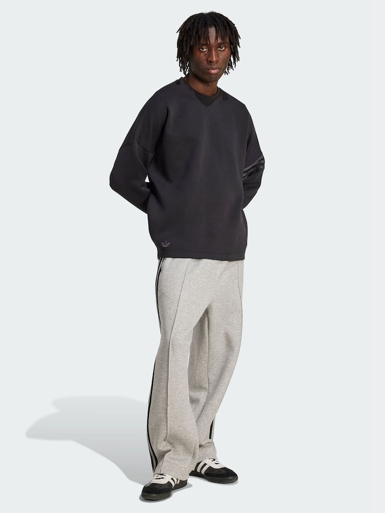 adidas Originals Black Neoclassic Long Sleeve Oversized Crew Sweatshirt - Image 1 of 5