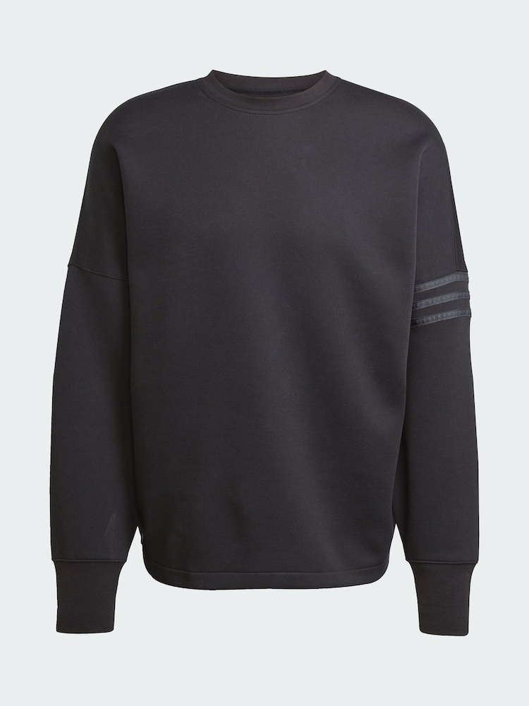 adidas Originals Black Neoclassic Long Sleeve Oversized Crew Sweatshirt - Image 5 of 5