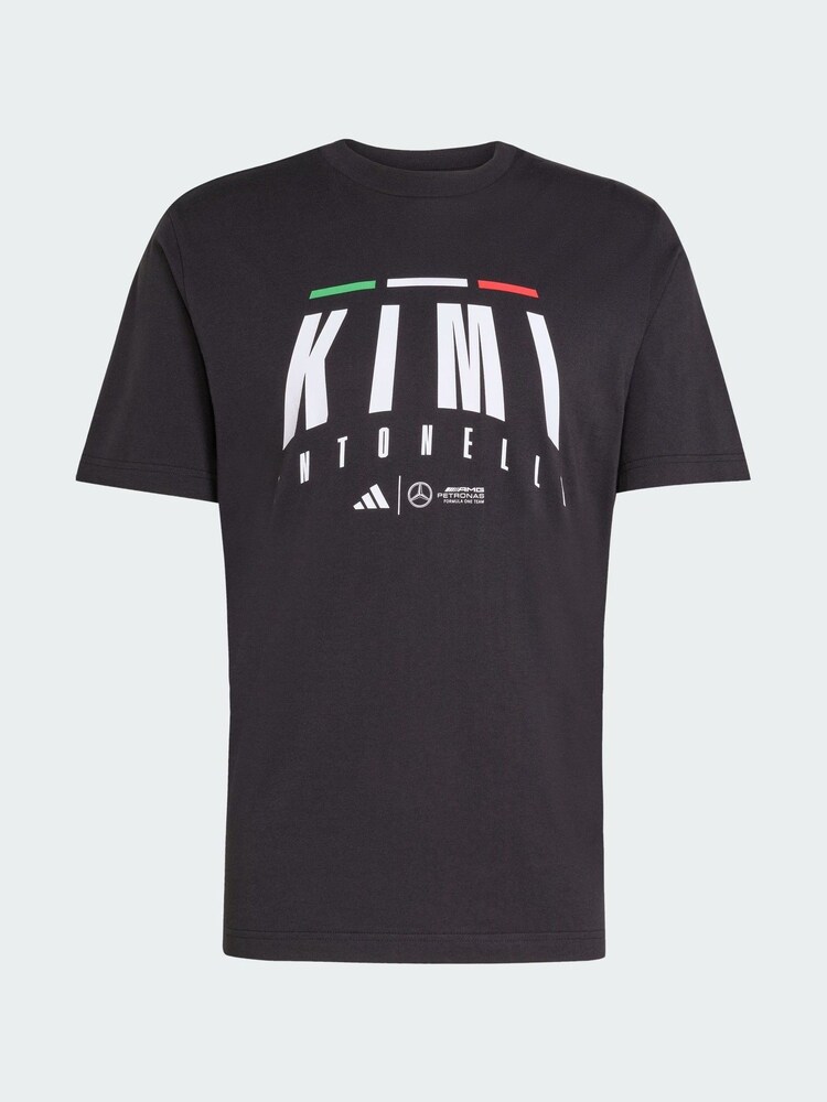 adidas Black Mercedes AMG Petronas Formula One Team Kimi Antonelli T-Shirt - Image 1 of 5