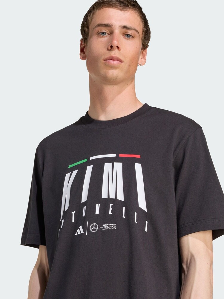 adidas Black Mercedes AMG Petronas Formula One Team Kimi Antonelli T-Shirt - Image 2 of 5