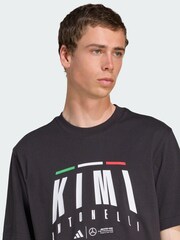 adidas Black Mercedes AMG Petronas Formula One Team Kimi Antonelli T-Shirt - Image 4 of 5