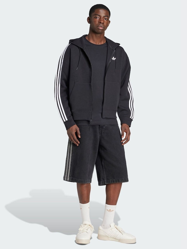 adidas Originals Black Adicolor Spacer Oversized Hoodie - Image 1 of 5 adidas Originals Black Adicolor Spacer Oversized Hoodie - Image 1 of 5