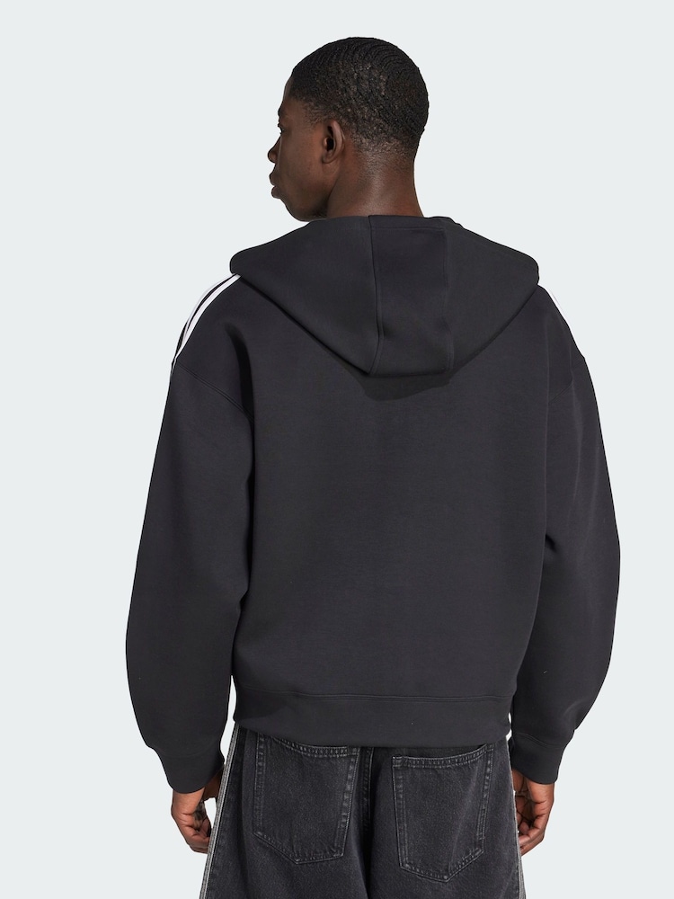 adidas Originals Black Adicolor Spacer Oversized Hoodie - Image 2 of 5 adidas Originals Black Adicolor Spacer Oversized Hoodie - Image 2 of 5