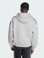 adidas Originals Grey Adicolor Spacer Oversized Hoodie - Image 4 of 5