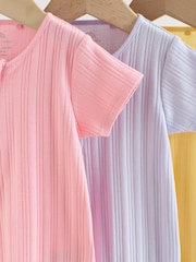 Bright 3 Pack Two Way Zip Baby Romper (0mths-3yrs) - Image 7 of 11