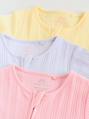 Bright 3 Pack Two Way Zip Baby Romper (0mths-3yrs) - Image 8 of 11