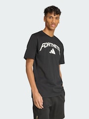 adidas Black X Fortnite Logo Graphic T-Shirt - Image 1 of 5