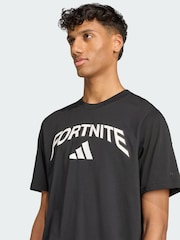 adidas Black X Fortnite Logo Graphic T-Shirt - Image 3 of 5