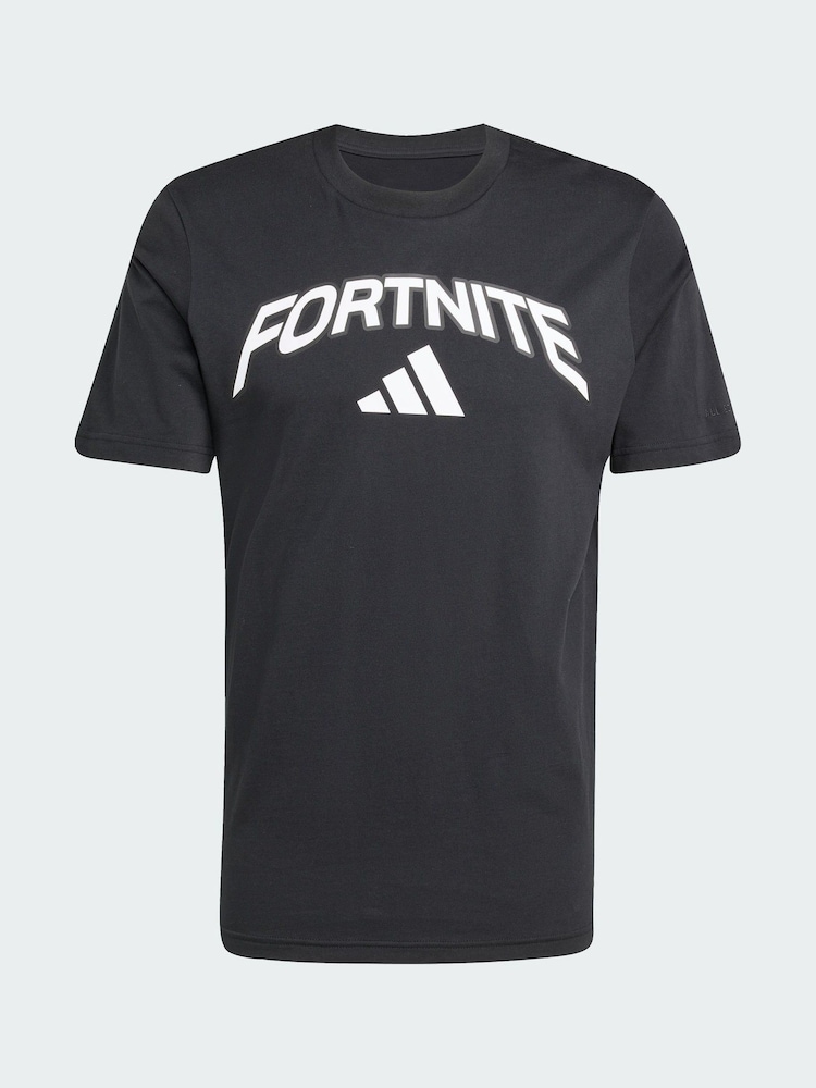 adidas Black X Fortnite Logo Graphic T-Shirt - Image 5 of 5