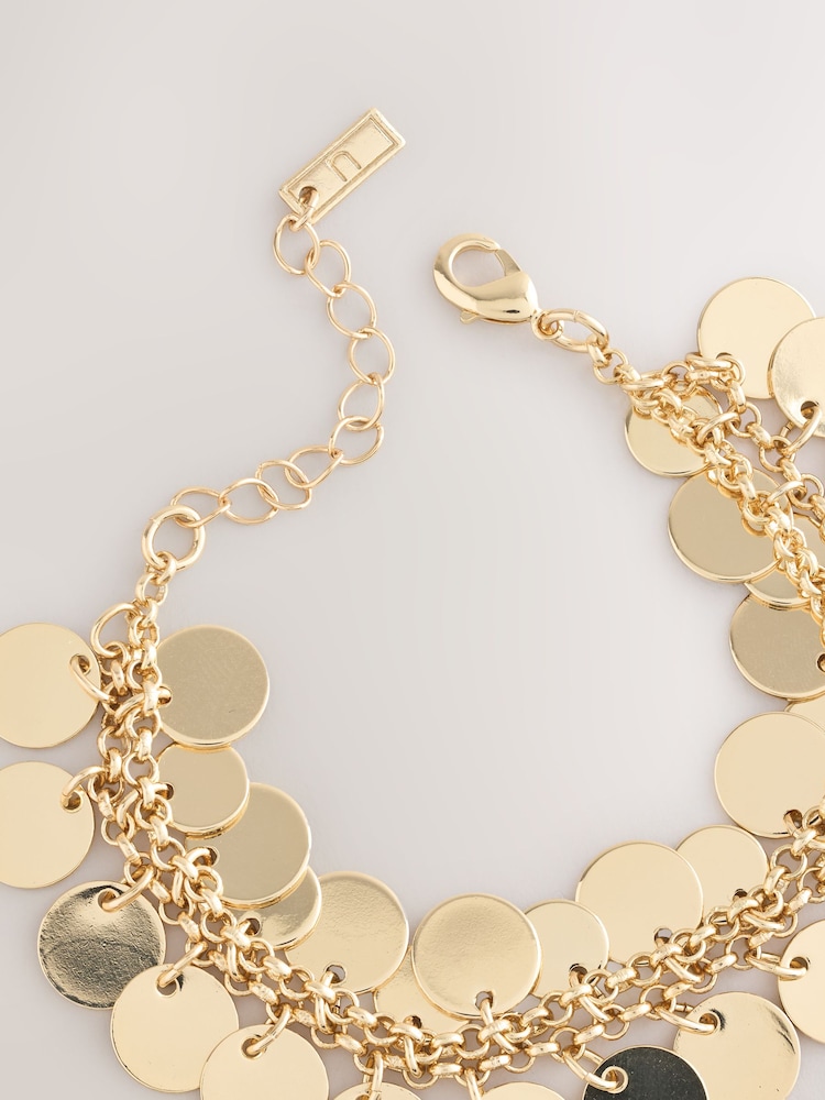 金色 - Statement Disc Bracelet - 圖片 3/3