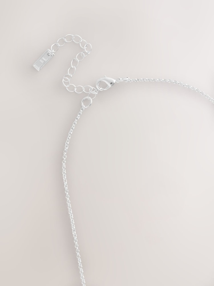 Silver Tone Rope Beaded Long Necklace - Image 2 of 3