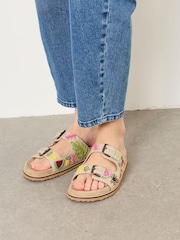FatFace Natural Coco Embroiderd Footbed Sandal - Image 2 of 5